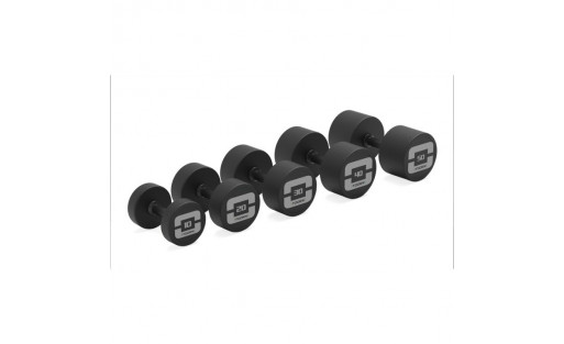 Set 10 coppie Manubri gommati con impugnatura rotante absolute da 4 a 24kg