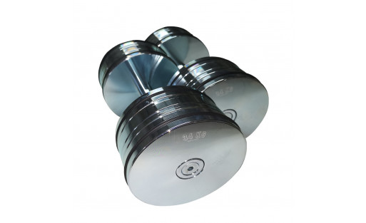 Pair of 34 kg dumbbells | Dumbbells made of steel.